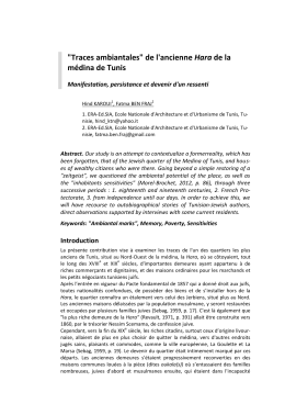 "Traces ambiantales" de l`ancienne Hara de la médina de - Hal-SHS