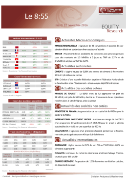 Le 08h55 - Bourse de Casablanca