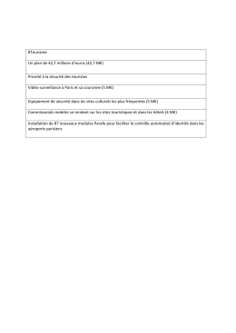 #Tourisme Un plan de 42,7 millions d`euros (42,7 M€) Priorité à la