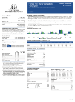 Aper&ccedil;u mensuel du Fonds - Franklin Templeton Investments
