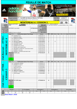 feuille de match