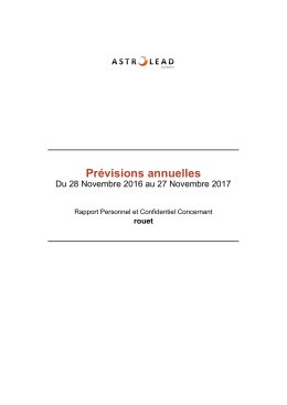 Prévisions annuelles