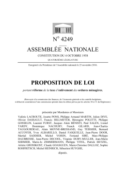 N° 4249 ASSEMBLÉE NATIONALE PROPOSITION DE LOI