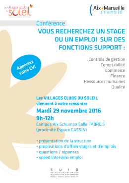 vous recherchez un stage ou un emploi sur des fonctions support