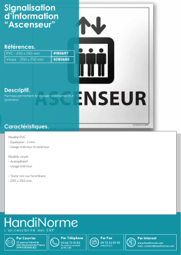 Signalisation d`information “Ascenseur”