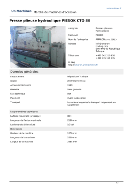 Presse plieuse hydraulique PIESOK CTO 80