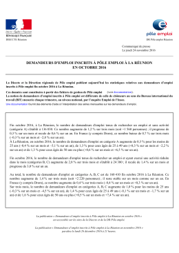 demandeurs d`emploi inscrits &agrave; p&ocirc;le emploi &agrave; la r&eacute;union