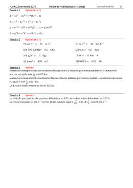 Mardi 22 novembre 2016 Devoir de Mathématiques