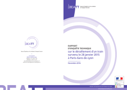 sur le d&eacute;raillement d`un train survenu le 28 janvier 2015 &agrave; - BEA-TT