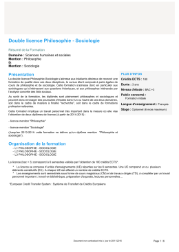 DOUBLE LICENCE PHILOSOPHIE - Université Paris