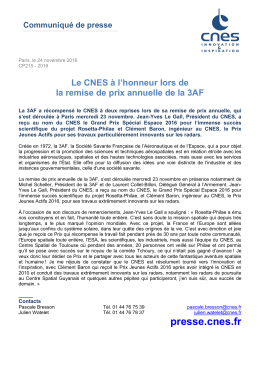 Le CNES récompensé par la 3AF