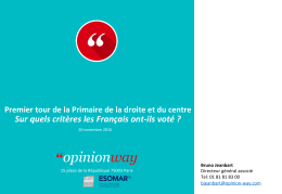 Sondage Jour du Vote - Tour 1 Primaire de la droite et