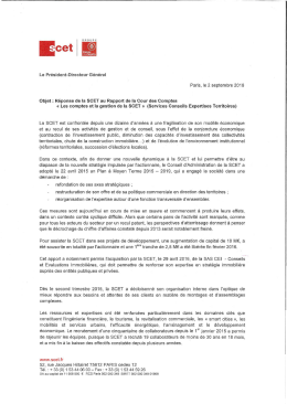 Document La r&eacute;ponse du PDG de la SCET au