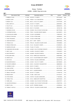 Cross 2016/2017 - UGSEL Pays de la Loire