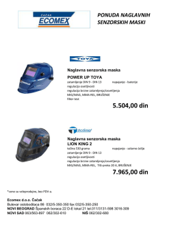 Ponuda naglavnih senzorskih maski