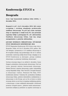 Konferencija ETUCE u Beogradu