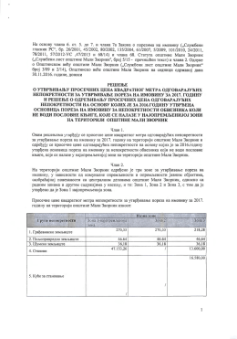 Решење о утврђивању просечних цена квадратног метра