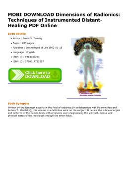 MOBI DOWNLOAD Dimensions of Radionics