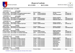 Raspored suđenja - Općinski sud u Sarajevu