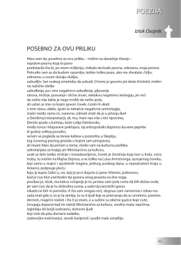 Iztok Osojnik: POSEBNO ZA OVU PRILIKU