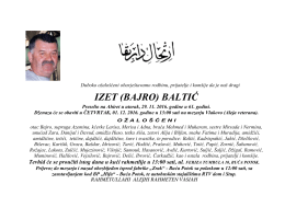 Obavje&scaron;tavamo: rodbinu, prijatelje i kom&scaron;ije da je na&scaron;a, draga