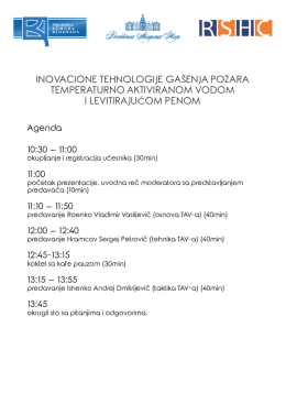 inovacione tehnologije ga&scaron;enja požara temperaturno aktiviranom