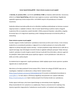 Career Speed Dating @FER &ndash; Osam minuta za posao na prvi