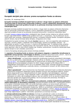 Europski akcijski plan obrane: prema europskom fondu za