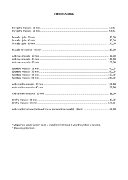 Cjenik - Salon za masažu Naturella