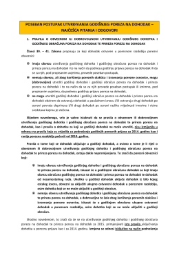 Poseban postupak utvrđivanja godi&scaron;njeg poreza