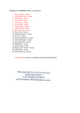 SRIJEDA 14. PROSINCA 2016. u 10,00 sati - MDC-a