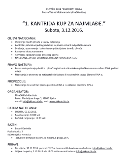 1. kantrida kup za najmlađe.
