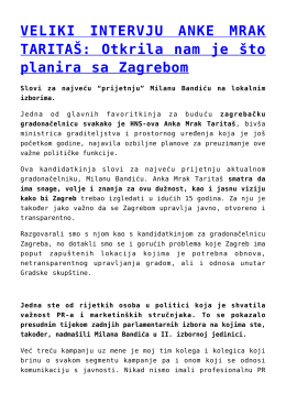 VELIKI INTERVJU ANKE MRAK TARITAŠ: Otkrila nam je