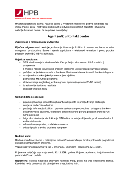 Agent (m/ž) u Kontakt centru