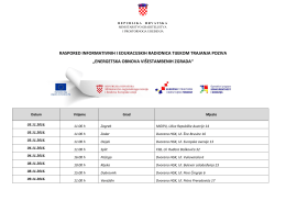 raspored informativnih i edukacijskih radionica tijekom trajanja