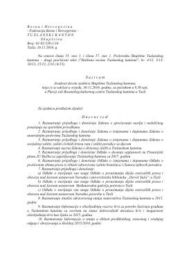 dvadeset devetu sjednicu Skup&scaron;tine Tuzlanskog kantona, koja će se