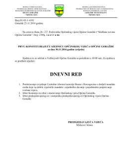dnevni red - Općina Goražde