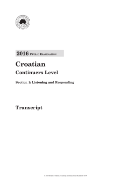 2016 CCAFL Croatian Transcript - Board of Studies Teaching and