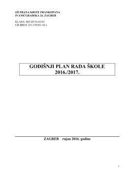 Godi&scaron;nji plan i program - O&scaron; Frana Krste Frankopana