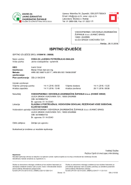 ISPITNO IZVJEŠĆE - Vodoopskrba i odvodnja Ivanić-Grad