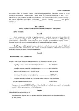 Prijedlog - program gradnje objekata