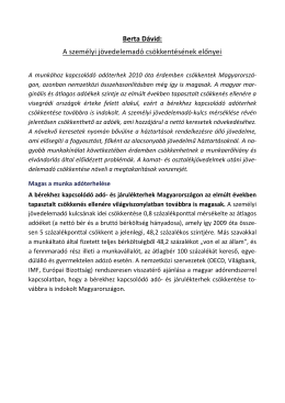Berta D&aacute;vid: A szem&eacute;lyi j&ouml;vedelemad&oacute; cs&ouml;kkent&eacute;s&eacute;nek előnyei