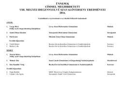 Eredmények - Jedlik Ányos Tit