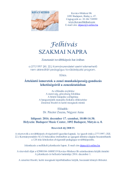 Felhívás SZAKMAI NAPRA