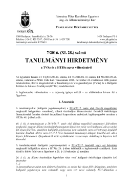 a TVSz &eacute;s a HTJSz egyes v&aacute;ltoz&aacute;sair&oacute;l - Jog