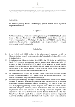 IV/953/2016. Az Alkotmánybíróság tanácsa alkotmányjogi panasz