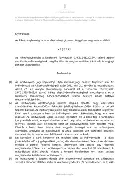 IV/619/2016. Az Alkotmánybíróság tanácsa alkotmányjogi panasz