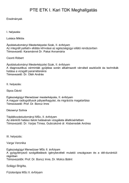 PTE ETK I. Kari TDK Meghallgatás