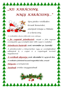 &bdquo;KIS KAR&Aacute;CSONY, NAGY KAR&Aacute;CSONY&hellip;&rdquo;