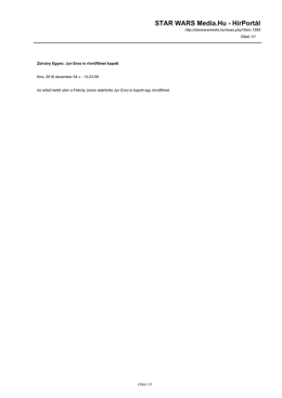 Zsiv&aacute;ny Egyes- Jyn Erso is r&ouml;vidfilmet kapott